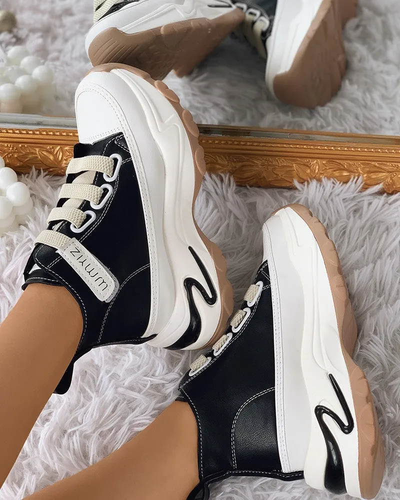 Lace up Front Muffin Sneakers