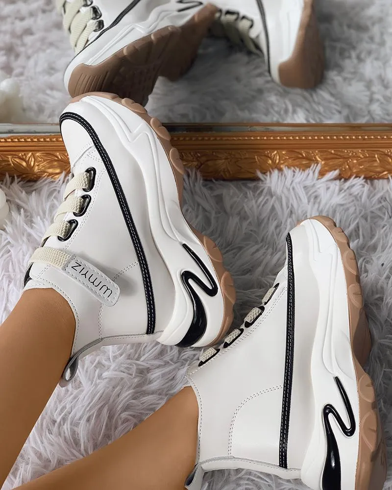 Lace up Front Muffin Sneakers