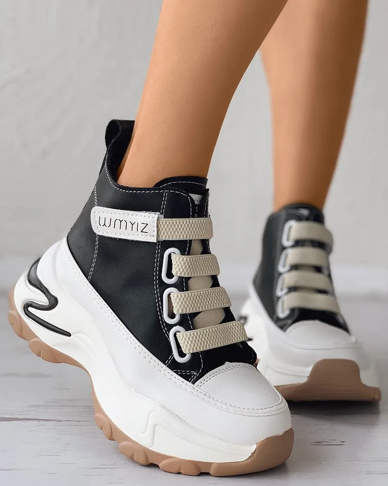 Lace up Front Muffin Sneakers