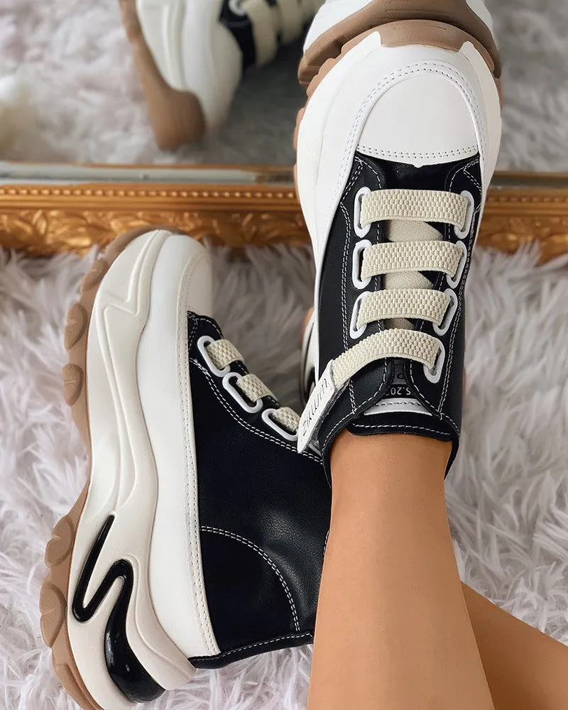 Lace up Front Muffin Sneakers