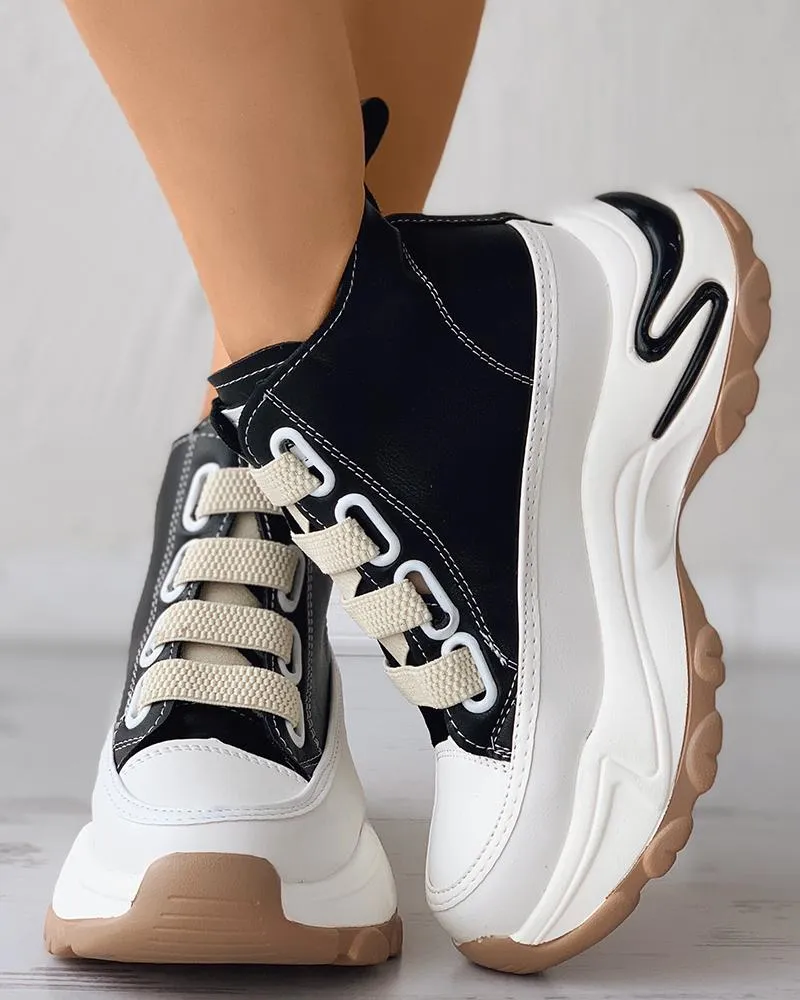 Lace up Front Muffin Sneakers