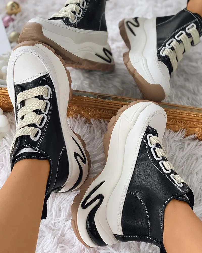 Lace up Front Muffin Sneakers