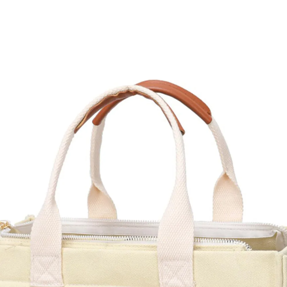 Large Canvas Tote Bag for Women Laptop Work Book Bags Crossbody Handbag Shoulder Travel Gym Bag Beige