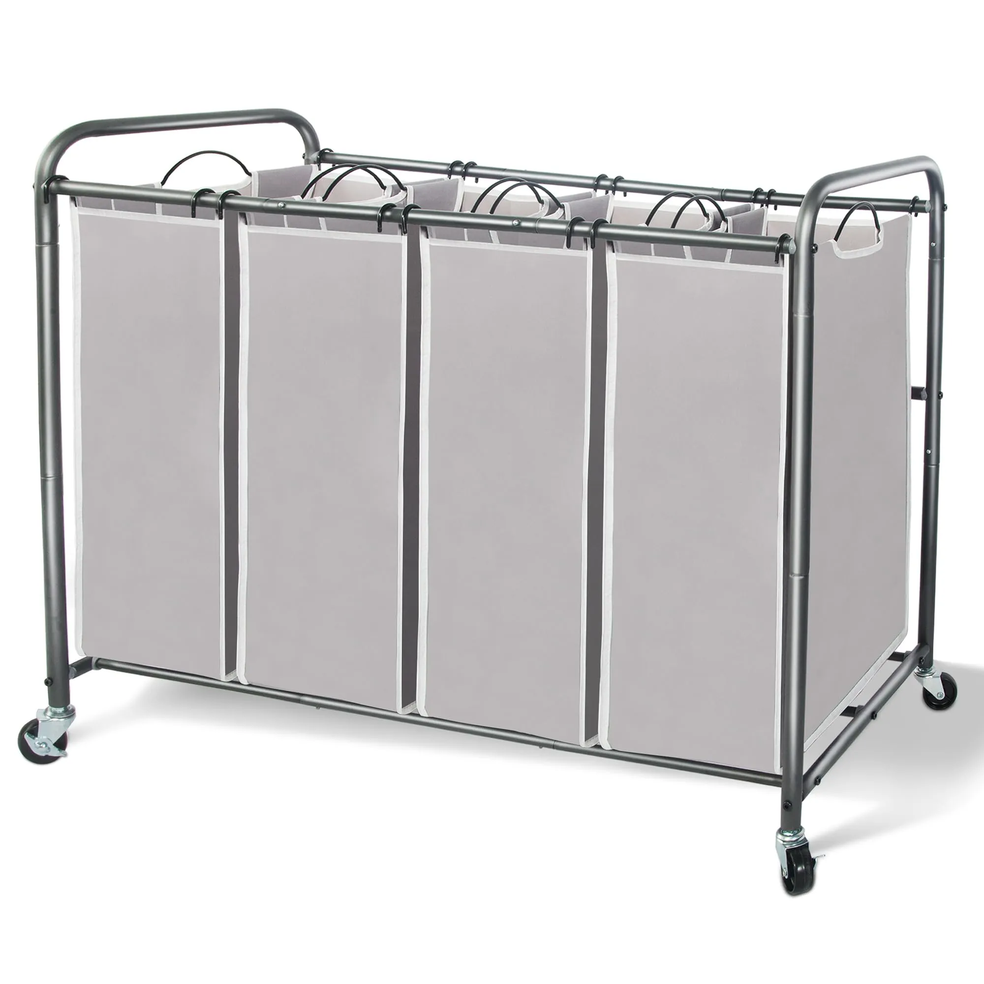 Laundry Sorter Hamper with Wheels and 4 Sections