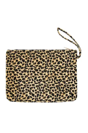 Leopard Print Pouch Wristlet Clutch