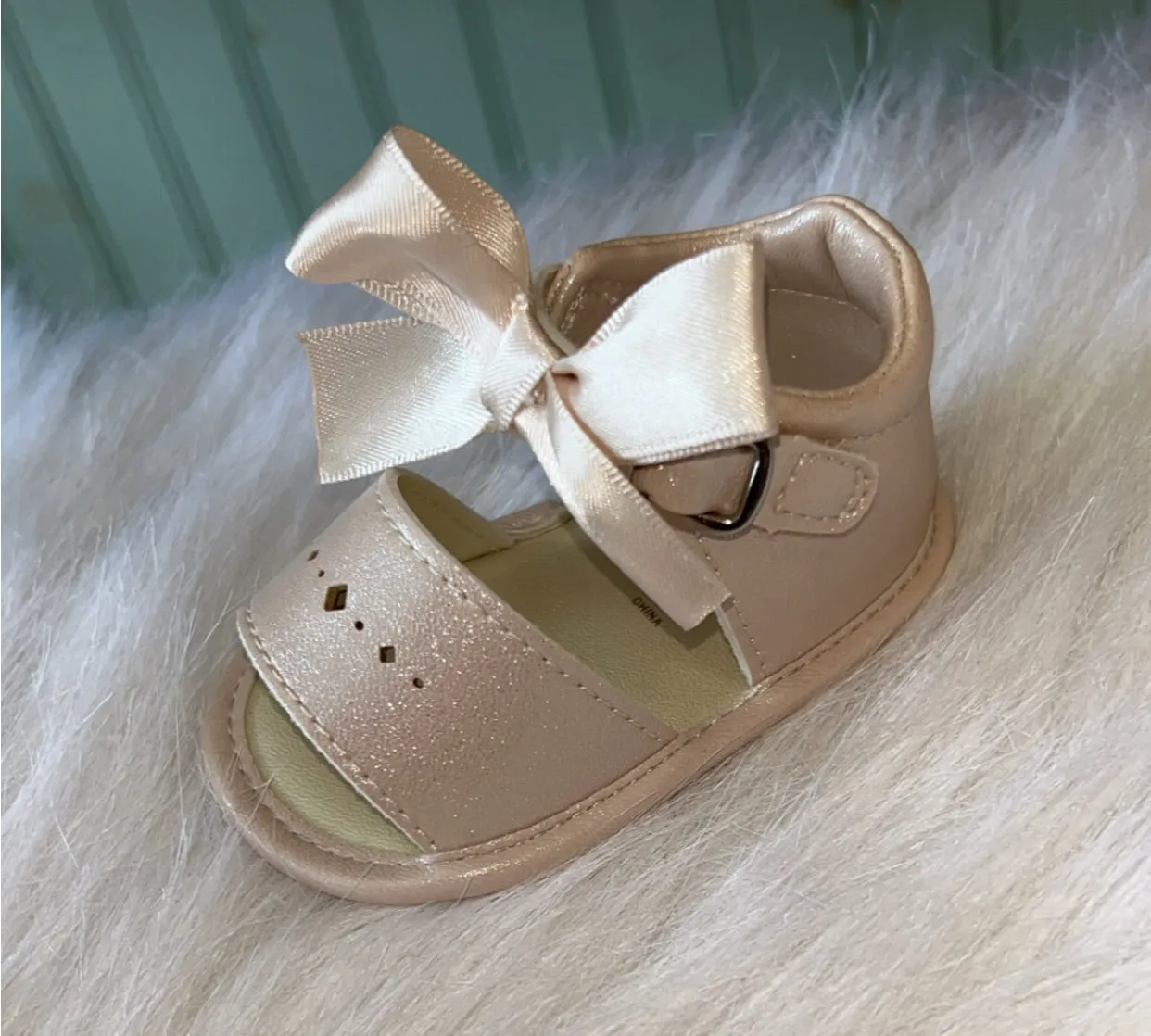 Mayoral Beige Bow Infant Sandal