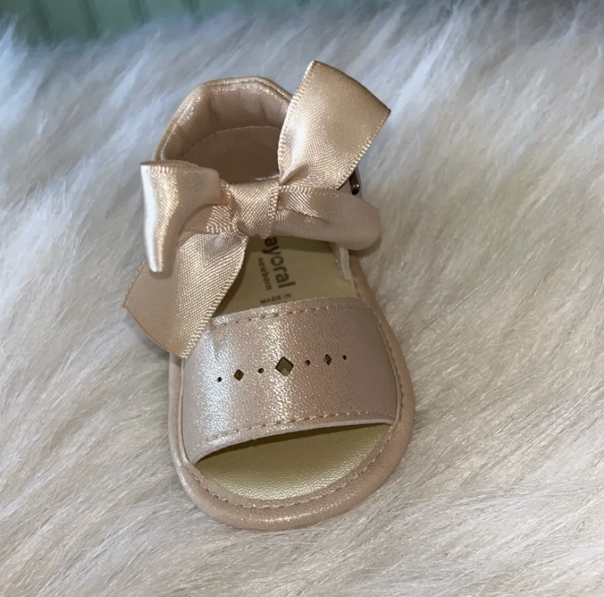 Mayoral Beige Bow Infant Sandal