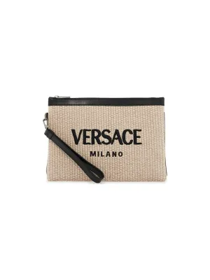 Milano Woven Raffia Pouch