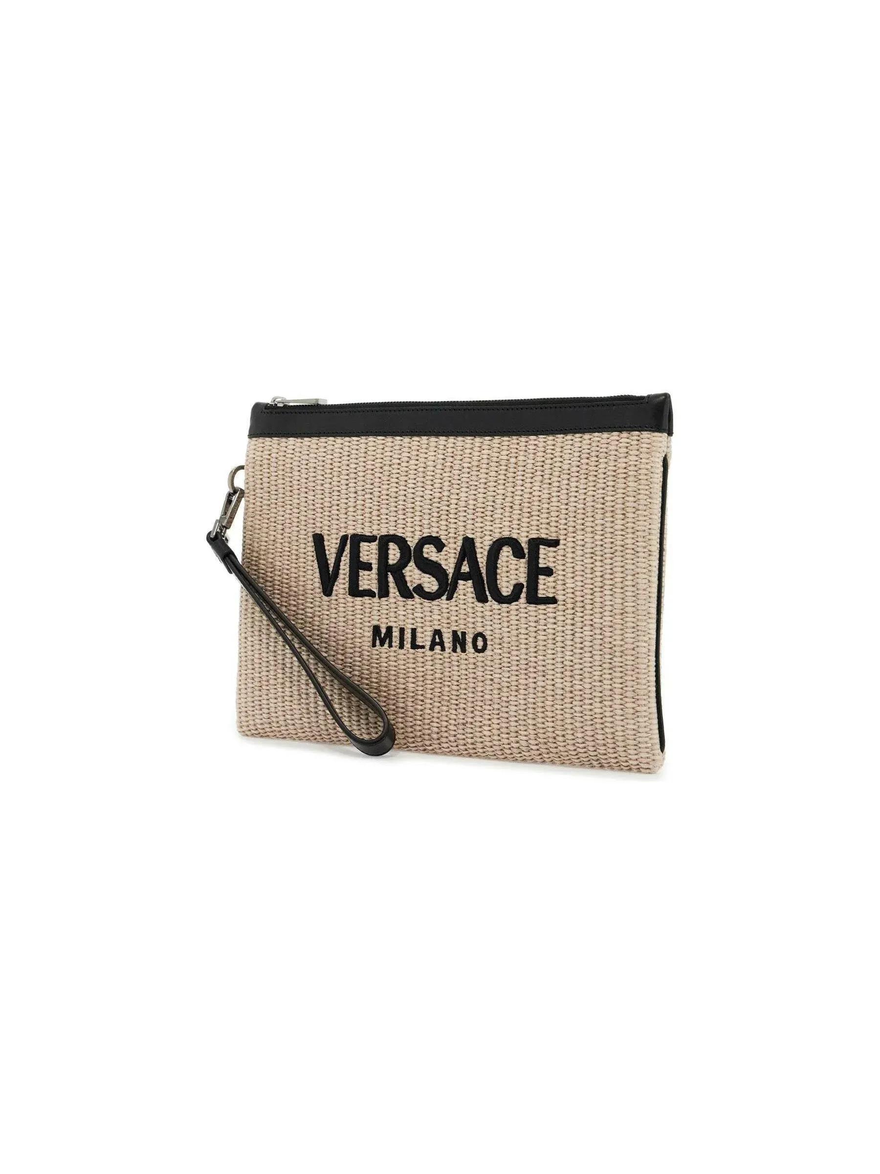 Milano Woven Raffia Pouch