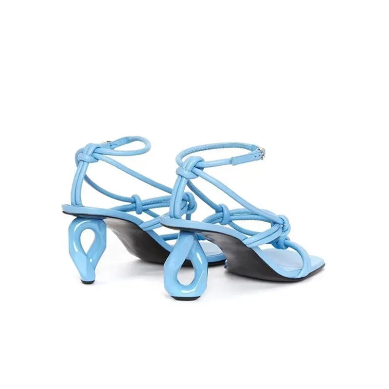 Minimalist Peep Toe and Cutout Design Roman-Style Sandals