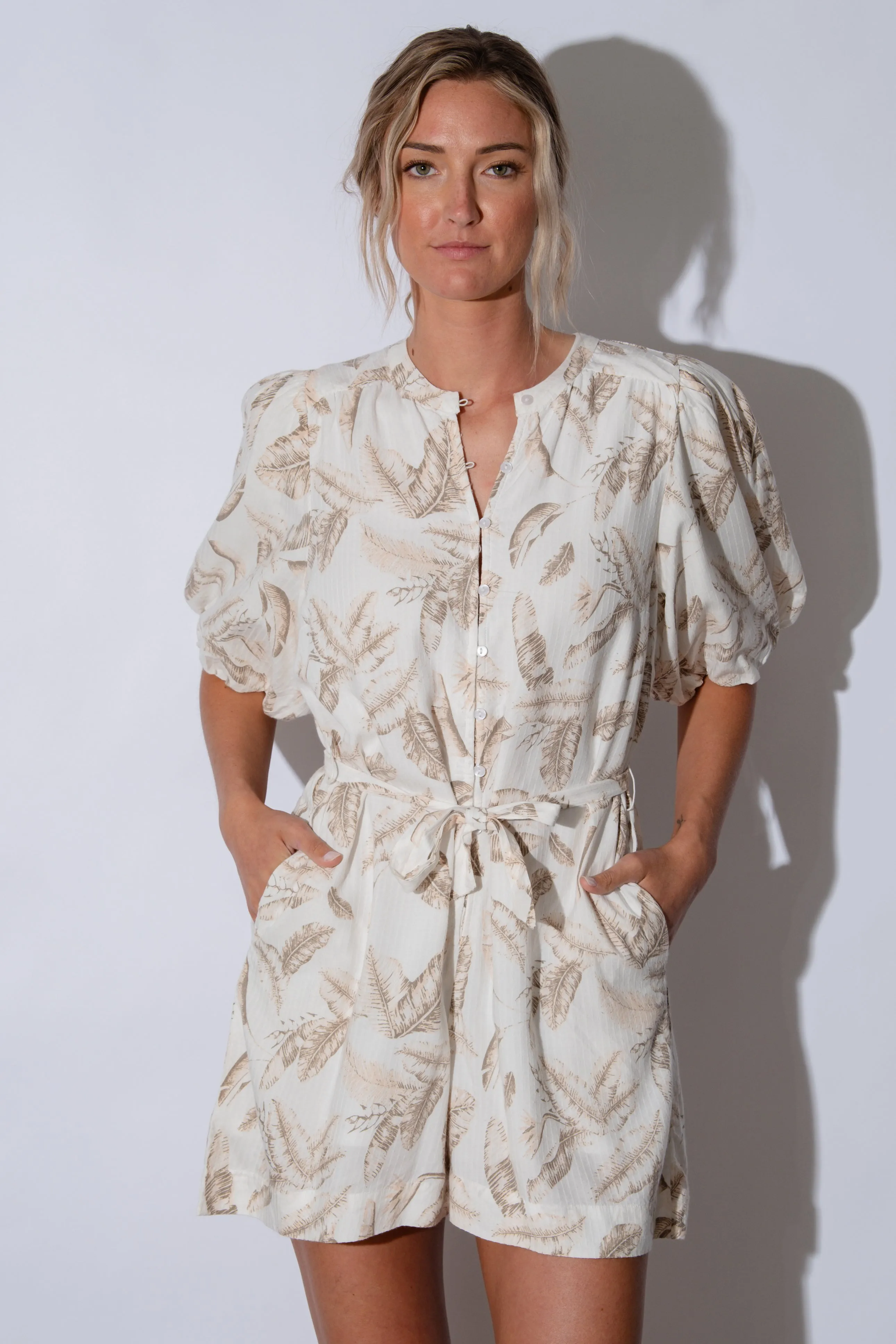 Monet Bubble Sleeve Romper