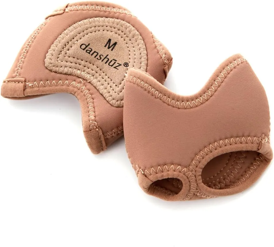 Neoprene Half Sole Lyrical Dance Footwear in Dark Tan Medium