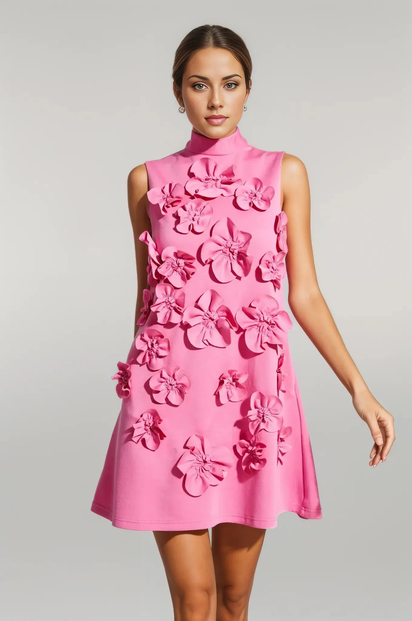 Odele Flower Appliques Mini Dress