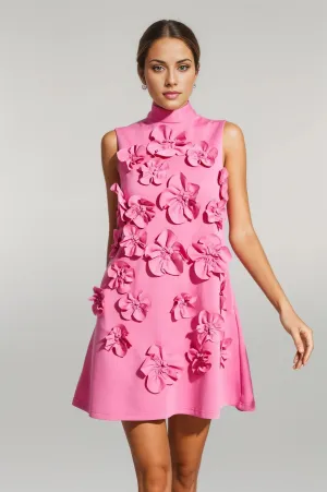 Odele Flower Appliques Mini Dress
