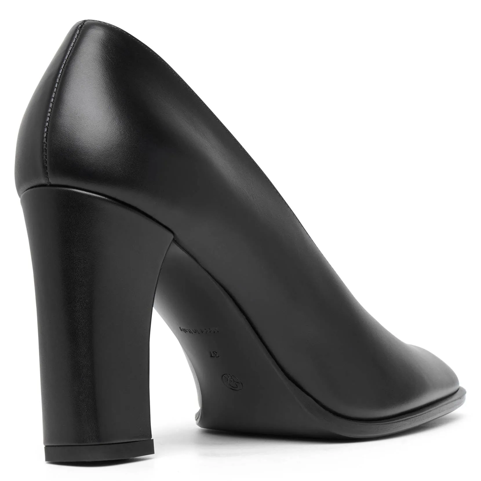Olivia black leather pumps