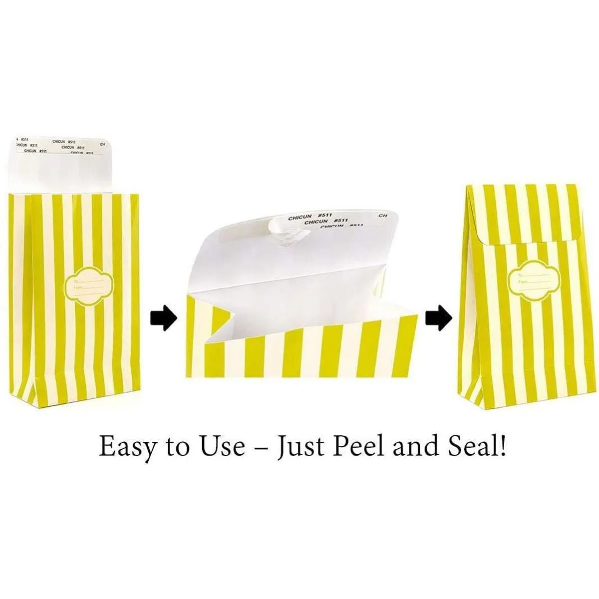Peel & Seal Gift Bag Pink Hearts 12pk Small No-Wrap Present