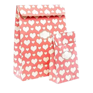 Peel & Seal Gift Bag Pink Hearts 12pk Small No-Wrap Present