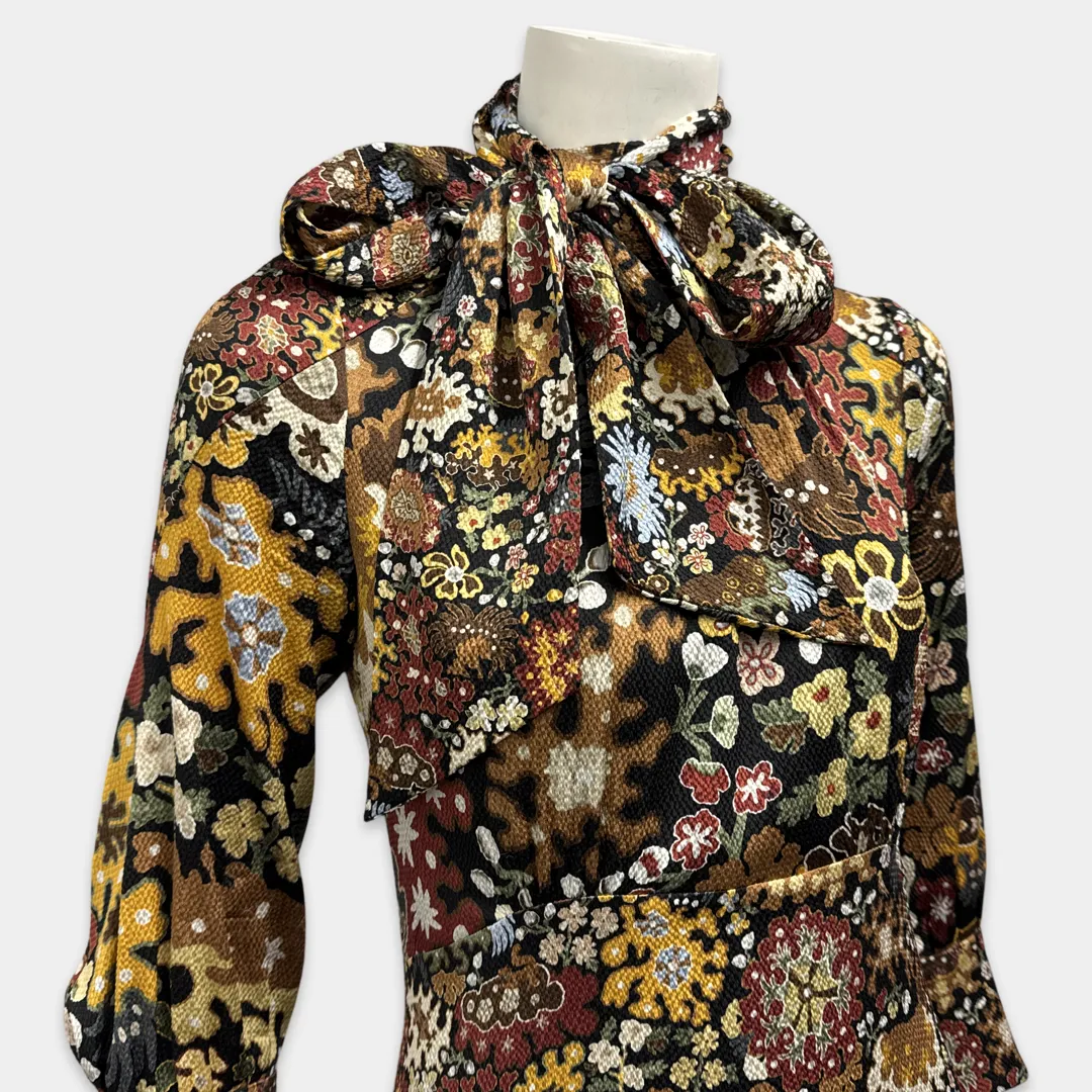 Peter Pilotto Multicolor Silk Dress With Floral Pattern