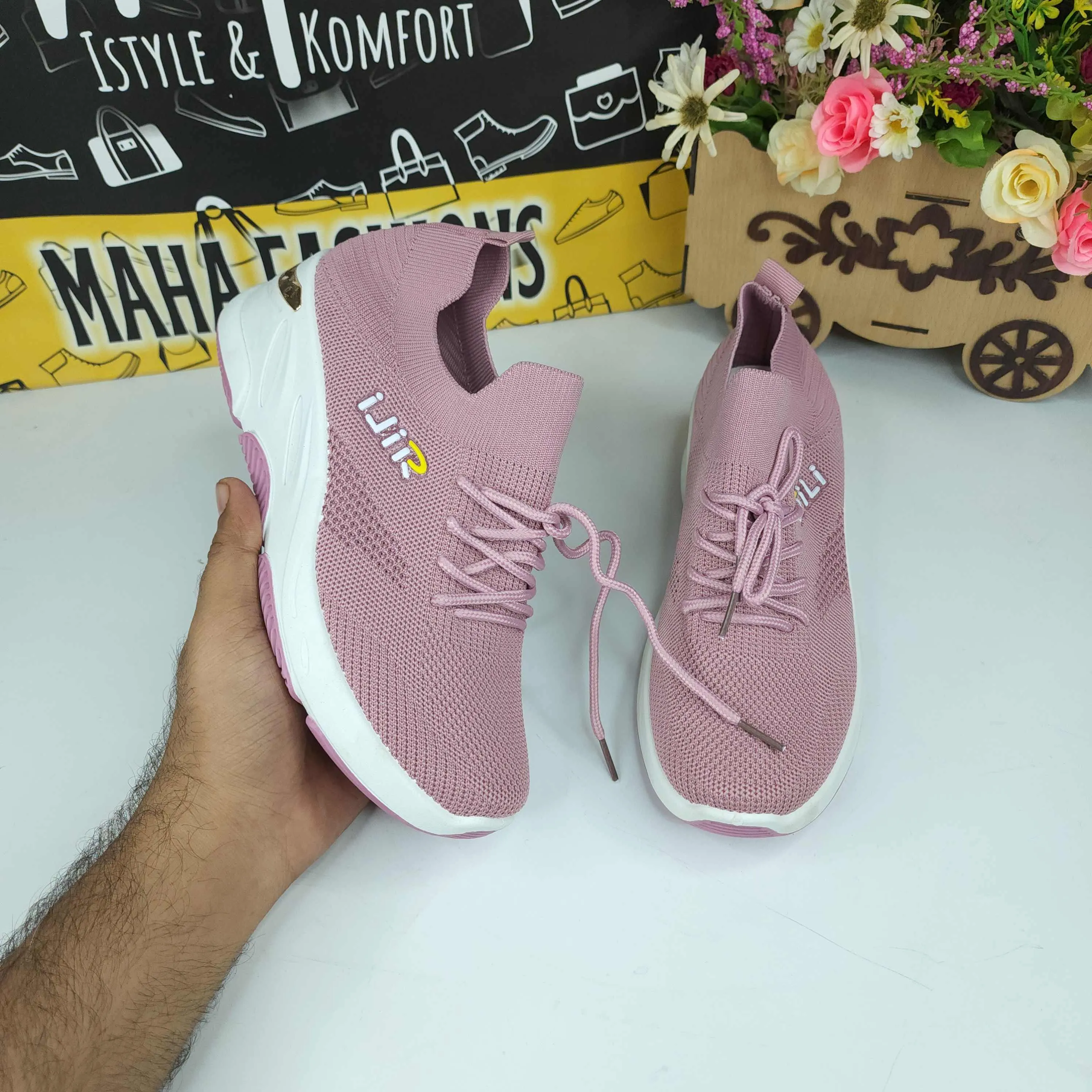 Pink Laces Casual Shoes in Wedge