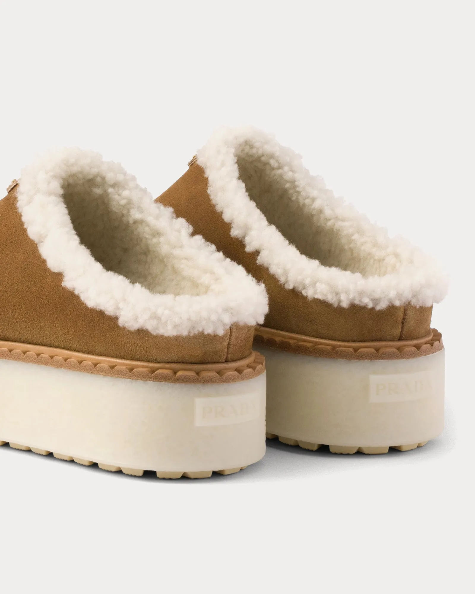 Platform Suede Cinnamon Mules