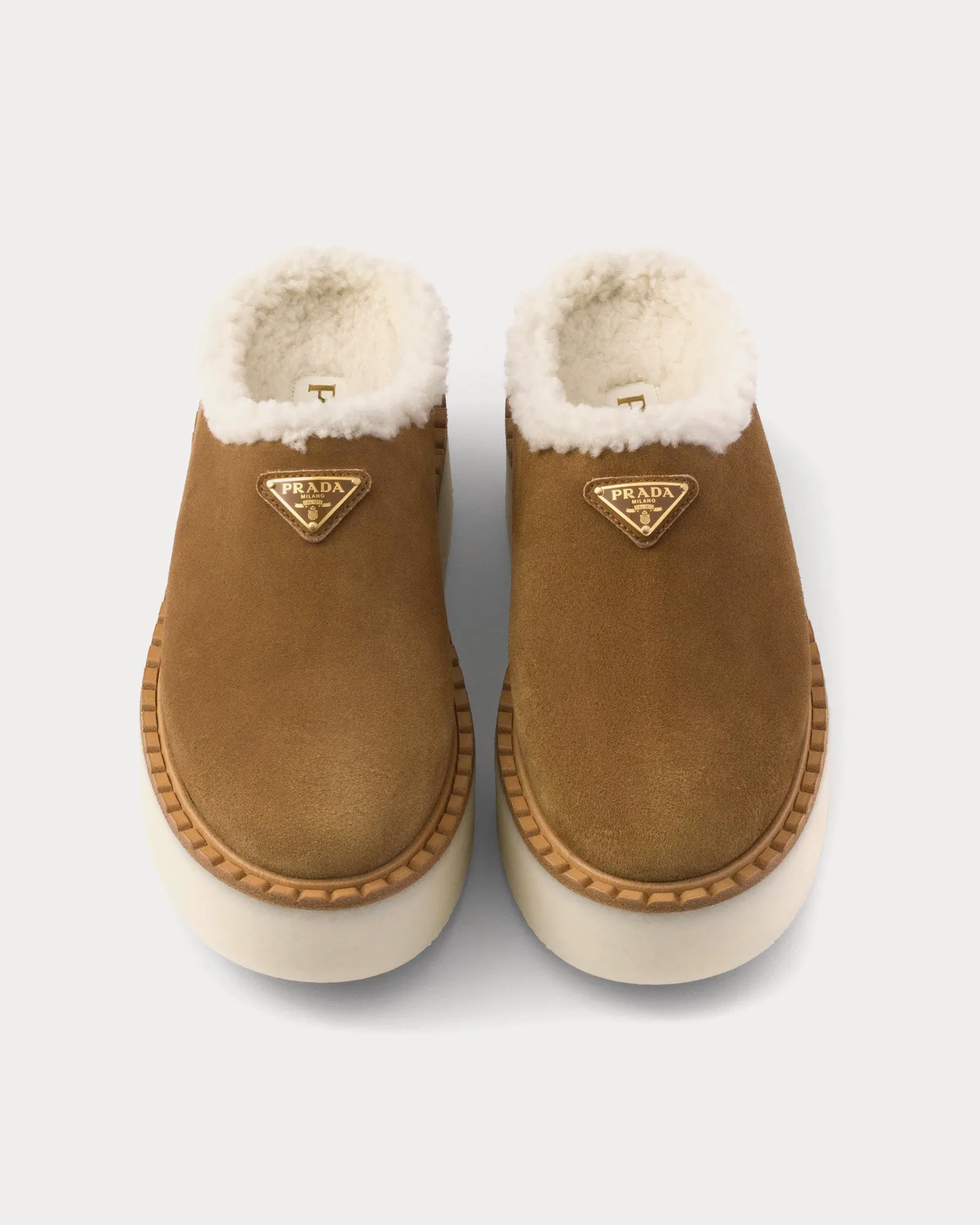 Platform Suede Cinnamon Mules