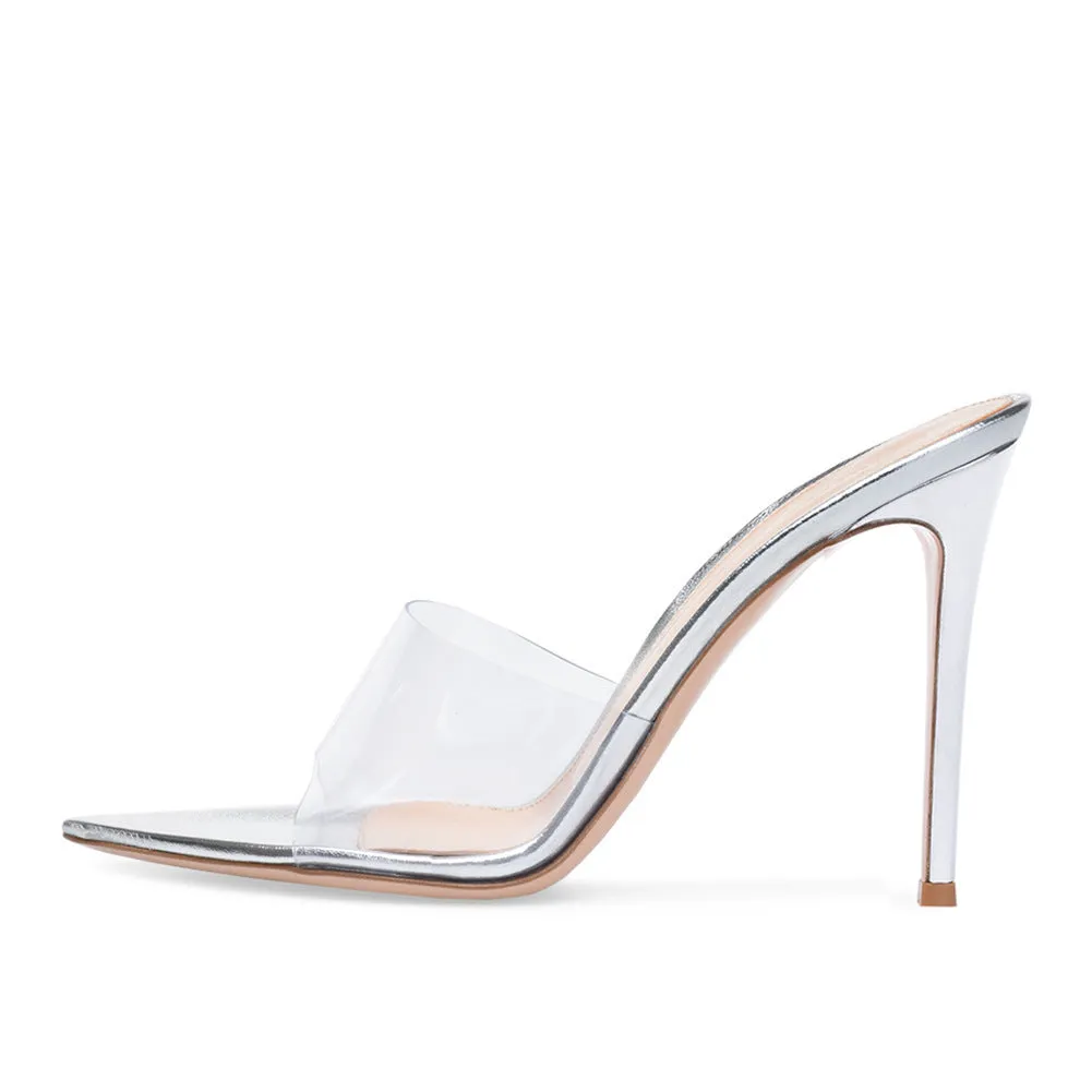 Pointed Toe Leopard Print Stiletto Women's Sandals