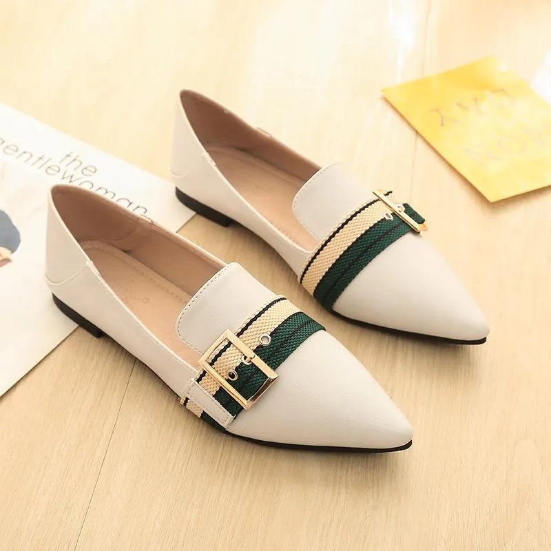 PU Closed Toe Pointed Toe Flats