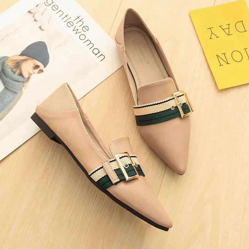 PU Closed Toe Pointed Toe Flats