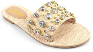 Raffia You Know Best Crystal Sandals