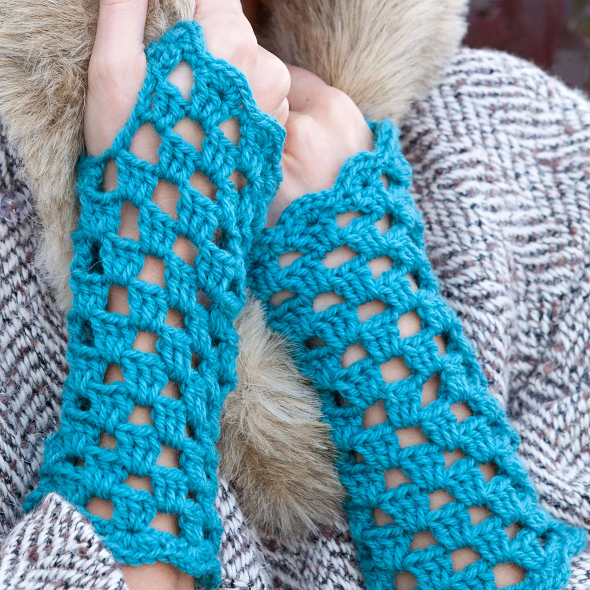 Red Heart Crochet Parisian Mitts