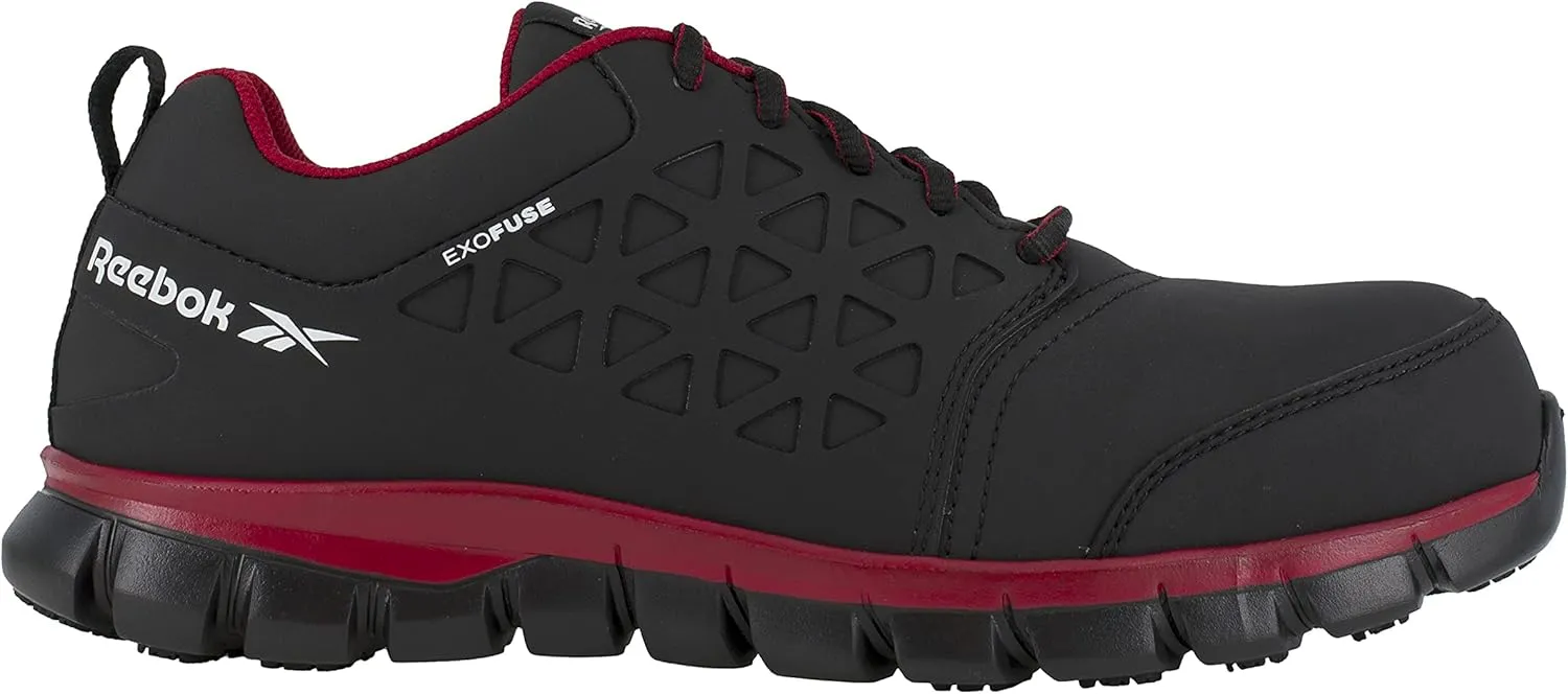 Reebok Men's Rb4050 Sublite Cushion Safety Athletic Work Composite Toe Shoe Black and Orange