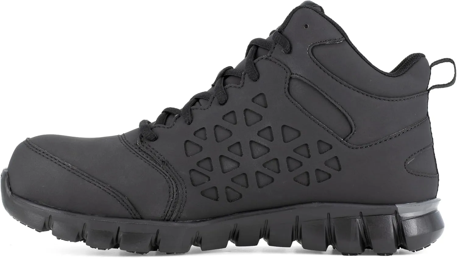 Reebok Men's Rb4060 Sublite Cushion Work Safety Athletic Mid Cut Composite Toe Shoe Black and Gray