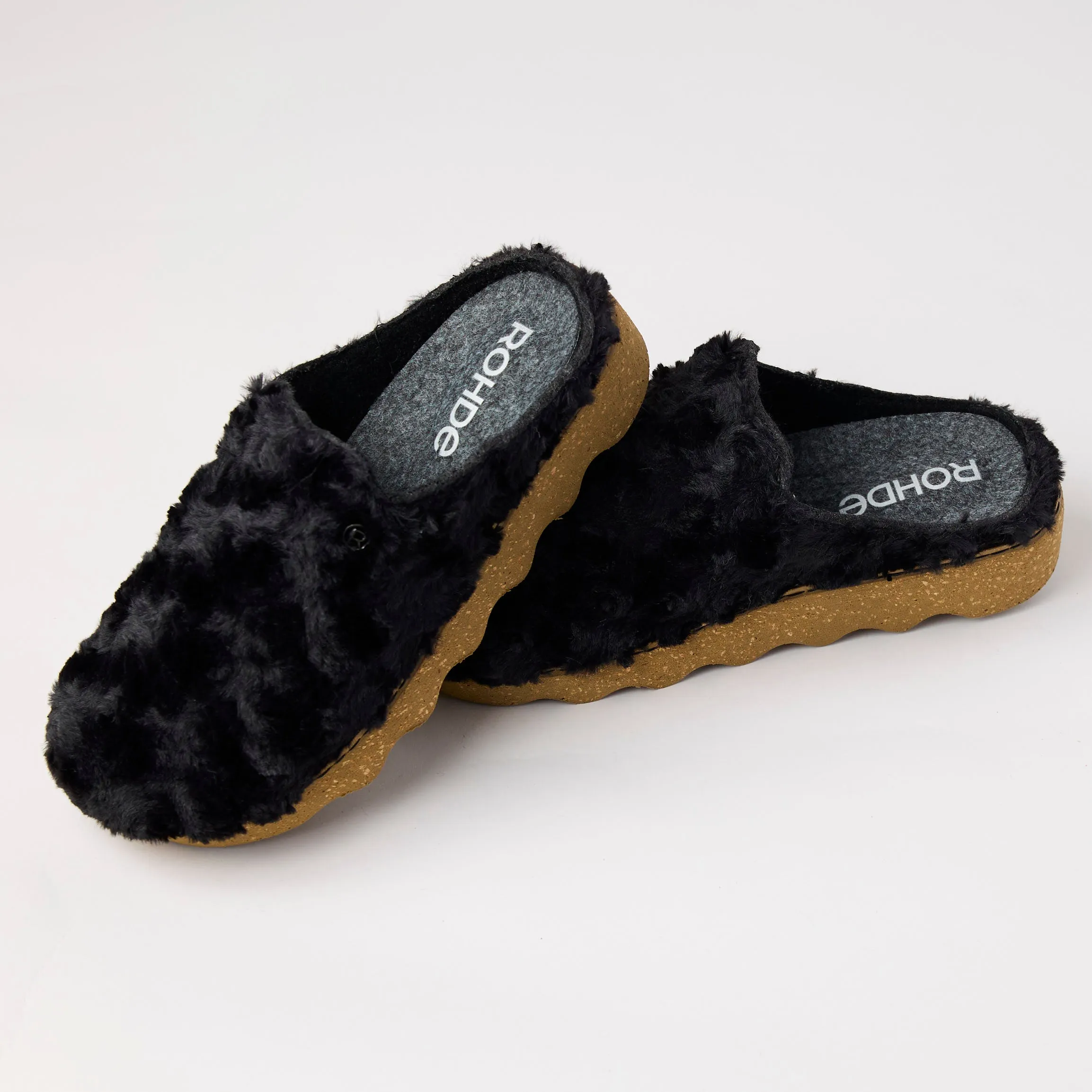 Rohde Black Faux Fur Mules