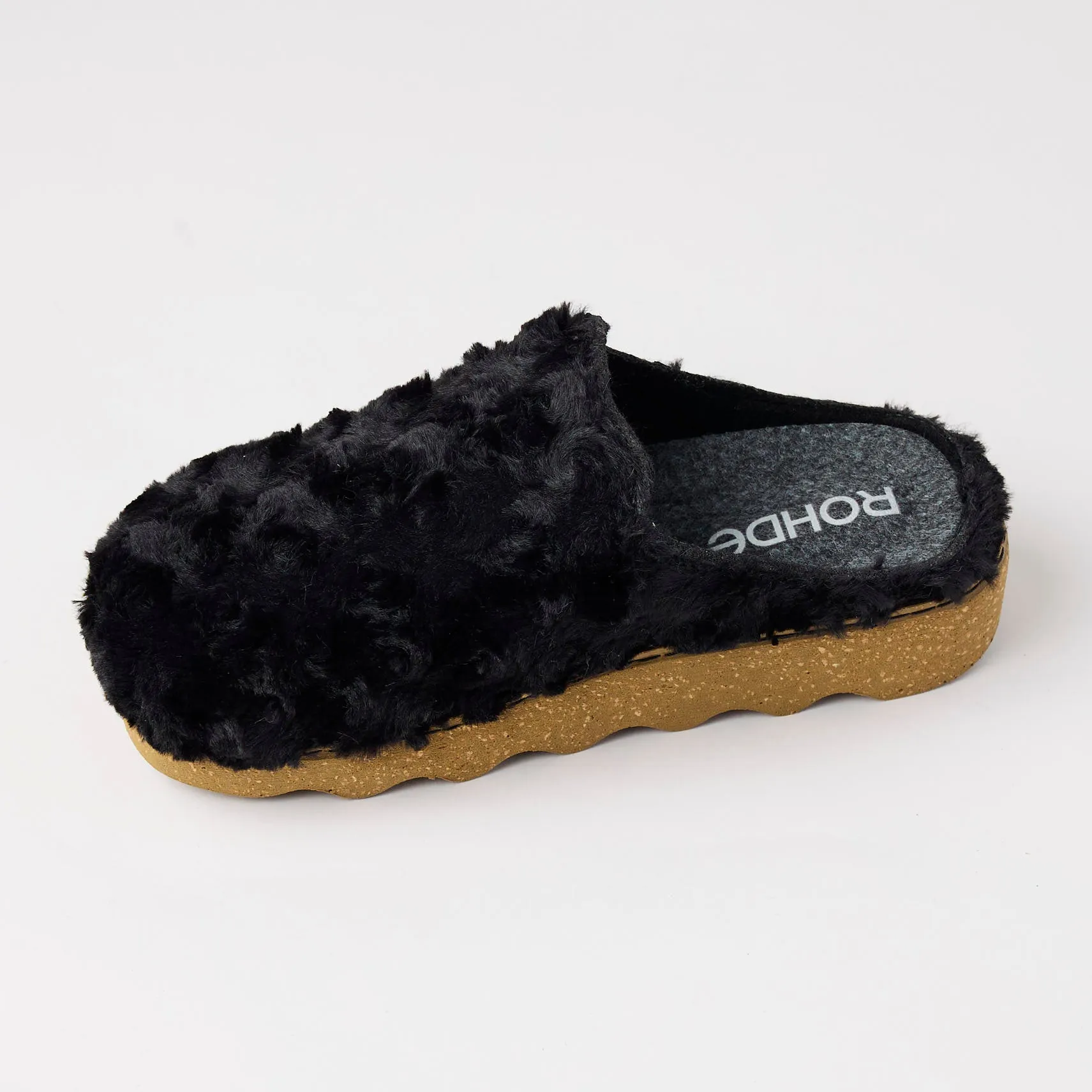 Rohde Black Faux Fur Mules
