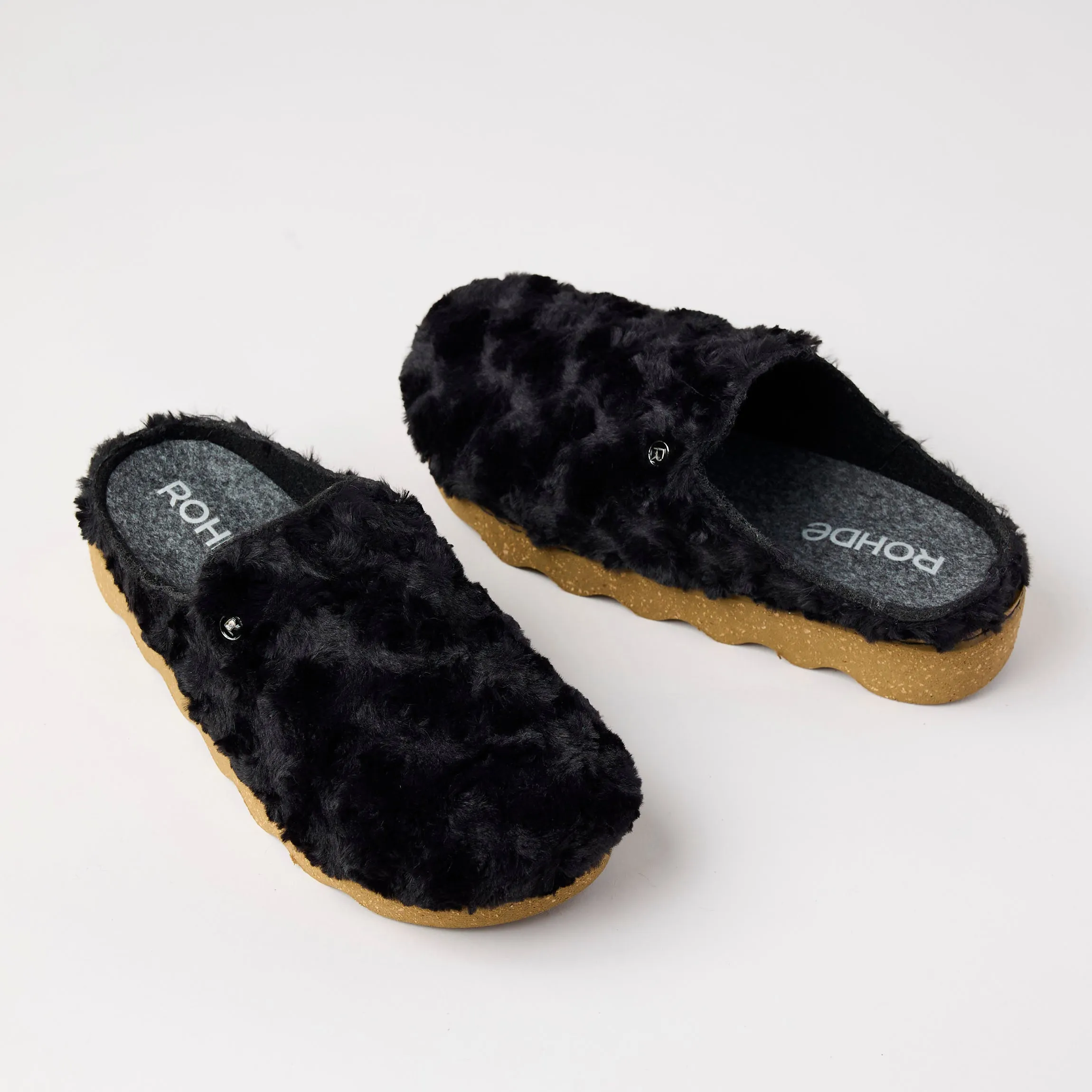 Rohde Black Faux Fur Mules