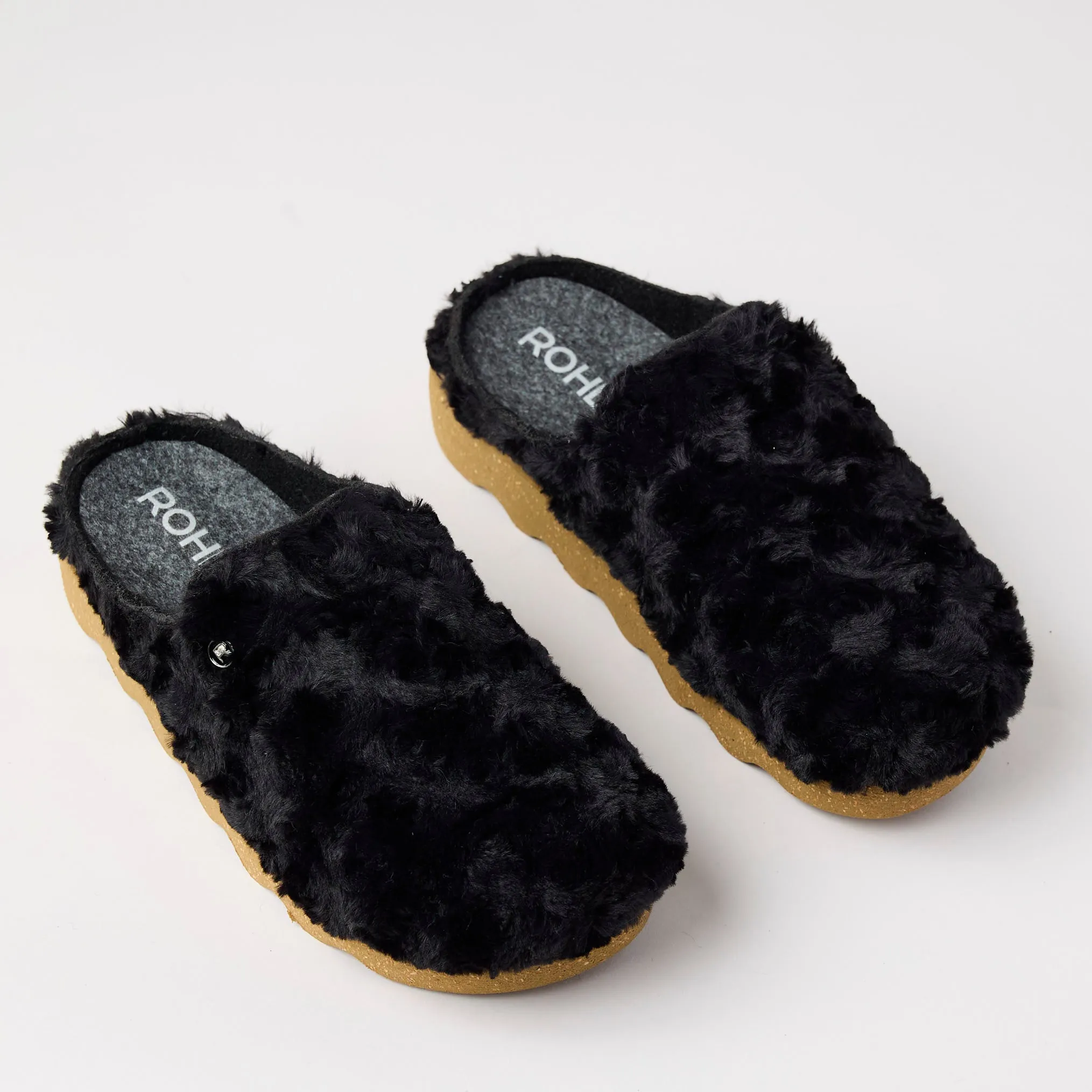 Rohde Black Faux Fur Mules
