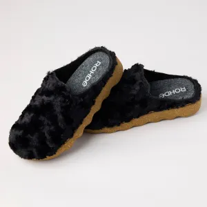 Rohde Black Faux Fur Mules