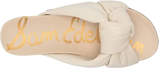 Sam Edelman Agatha Modern Ivory Nude Open Toe Wedge Slip-On Footbed Slide Sandal