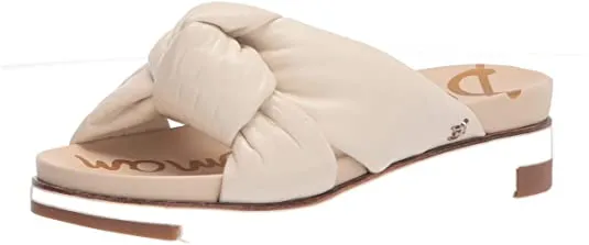Sam Edelman Agatha Modern Ivory Nude Open Toe Wedge Slip-On Footbed Slide Sandal