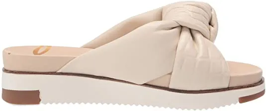 Sam Edelman Agatha Modern Ivory Nude Open Toe Wedge Slip-On Footbed Slide Sandal