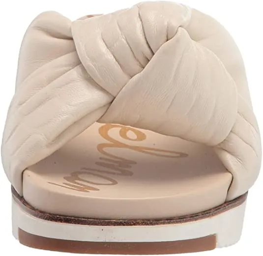 Sam Edelman Agatha Modern Ivory Nude Open Toe Wedge Slip-On Footbed Slide Sandal