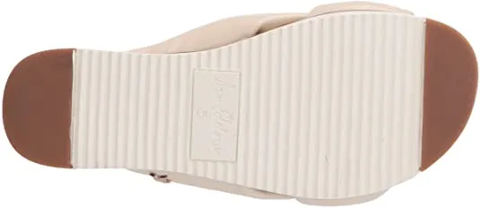 Sam Edelman Agatha Modern Ivory Nude Open Toe Wedge Slip-On Footbed Slide Sandal