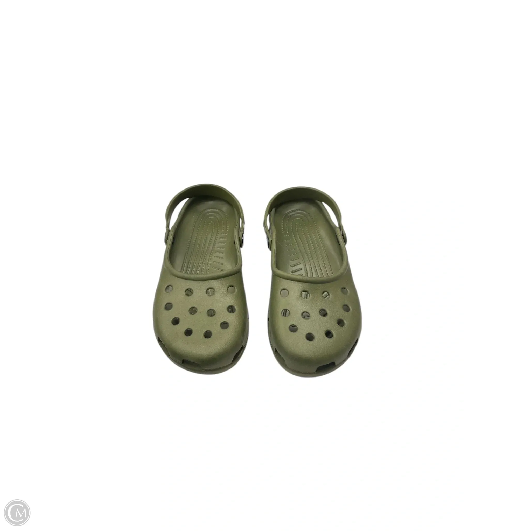 Sandals Flats By Crocs In Green, Size: 11