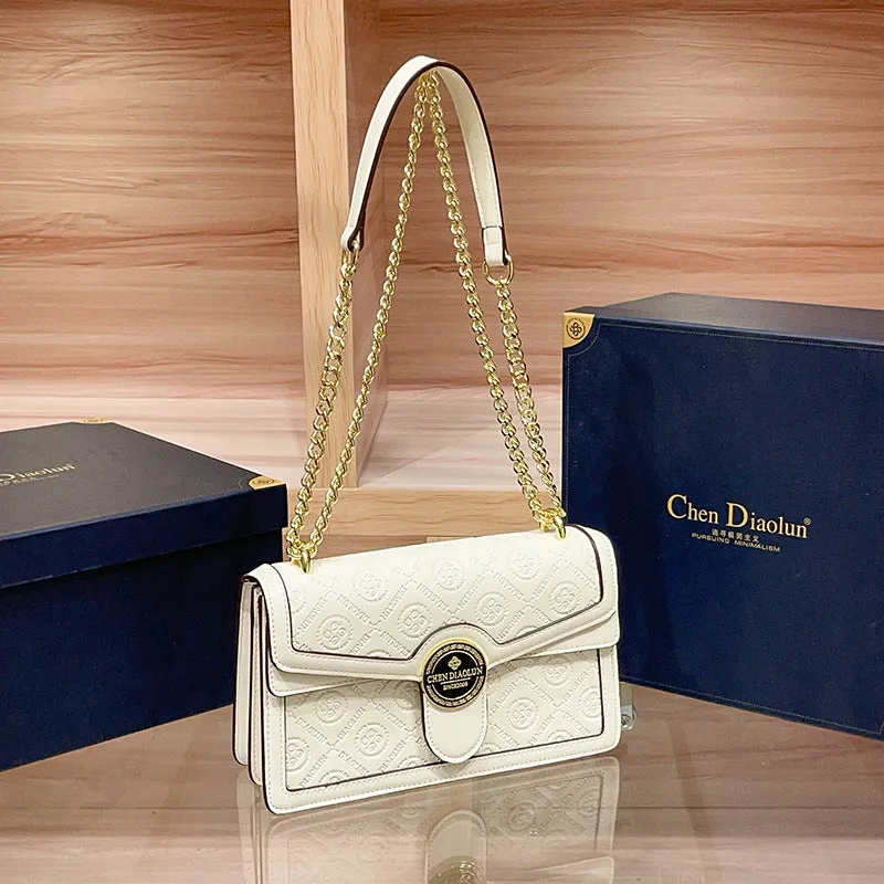 SEALBEER Light luxury women's bag new chain underarm shoulder bag high-end leather retro Bacchus bag fashionable versatile messenger bag