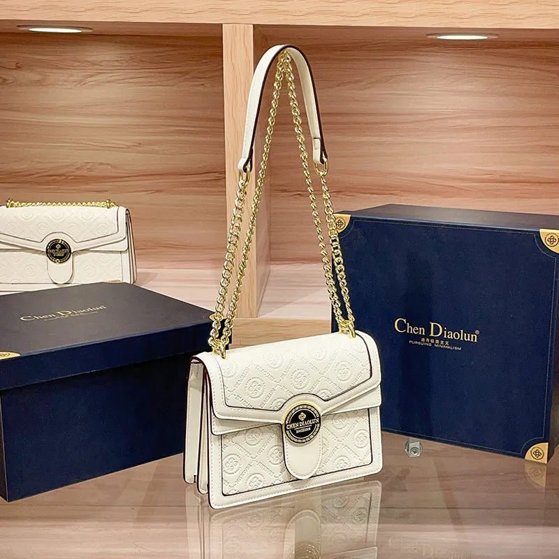 SEALBEER Light luxury women's bag new chain underarm shoulder bag high-end leather retro Bacchus bag fashionable versatile messenger bag