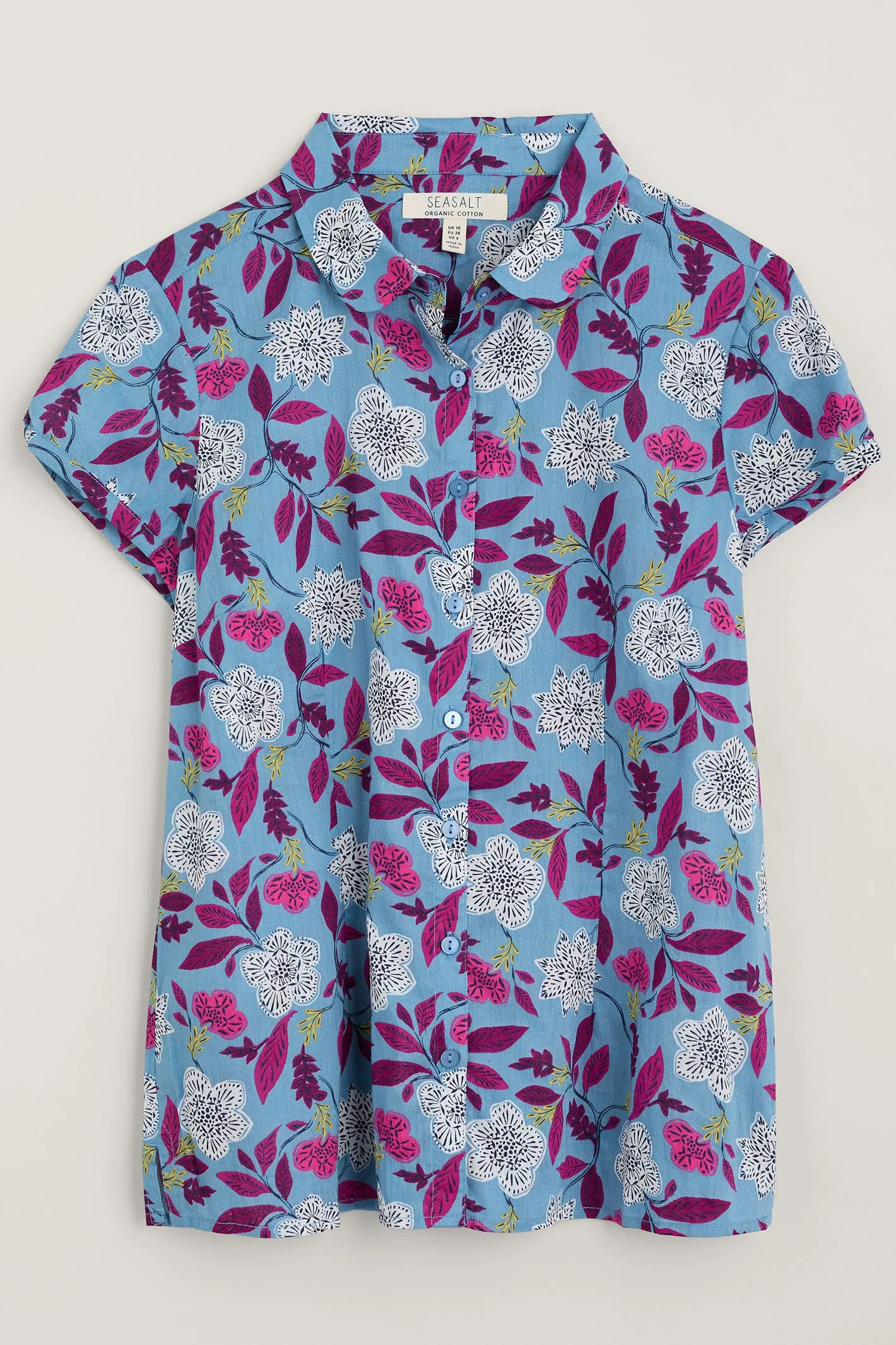 Seasalt Rushmaker Blue Stone Flower Saltwater Print Shirt