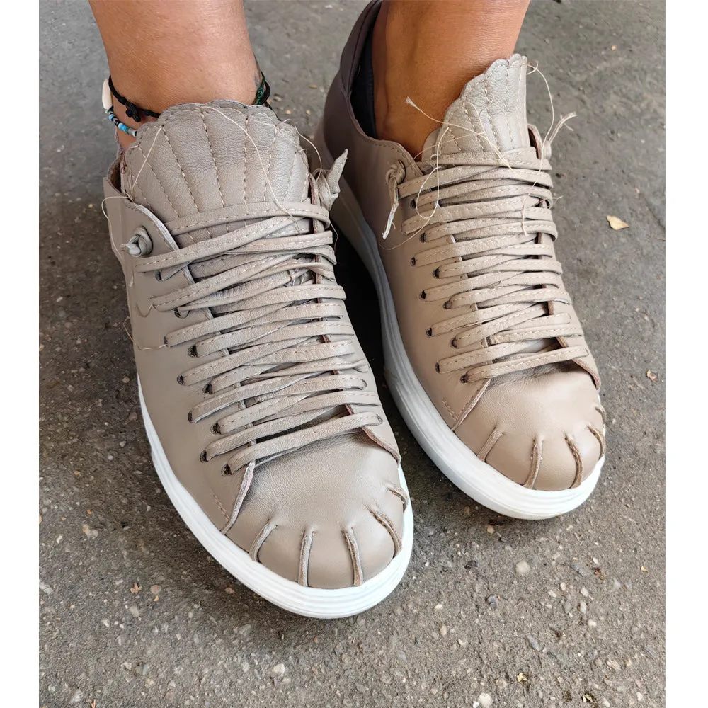 SHR Seaside escape taupe leather sneakers