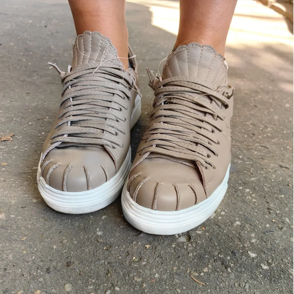 SHR Seaside escape taupe leather sneakers