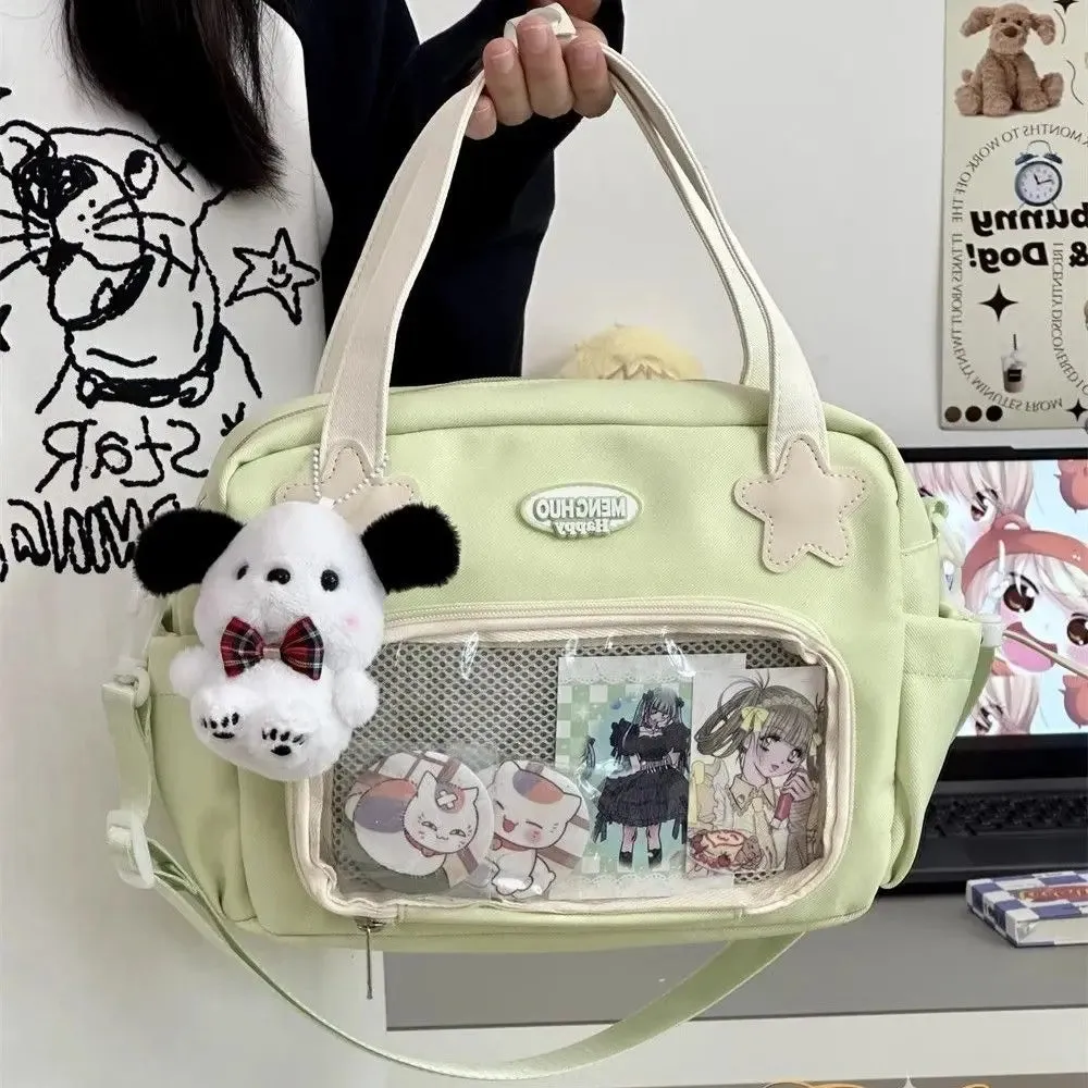 Sohiwoo Japanese JK Handbags for Women Cute Sweet Shoulder Bag Fashion White Lolita Ita Kawaii Versatile Collegiate Ita Bag