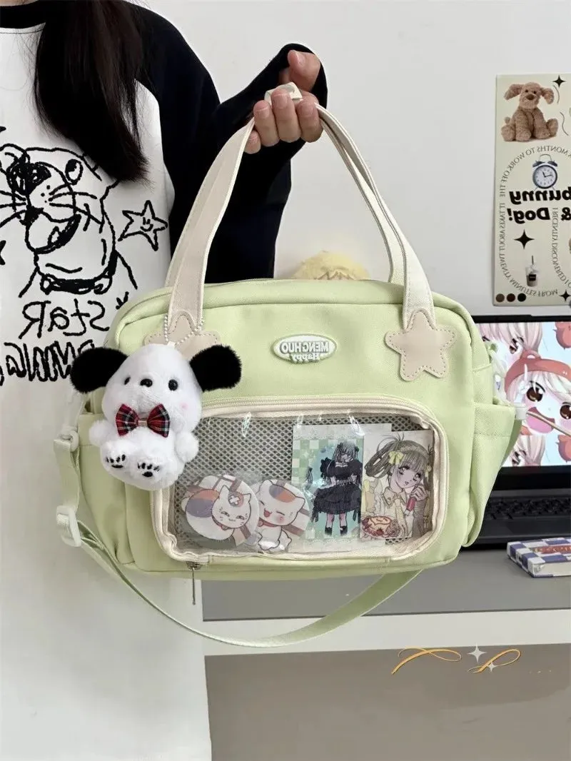 Sohiwoo Japanese JK Handbags for Women Cute Sweet Shoulder Bag Fashion White Lolita Ita Kawaii Versatile Collegiate Ita Bag